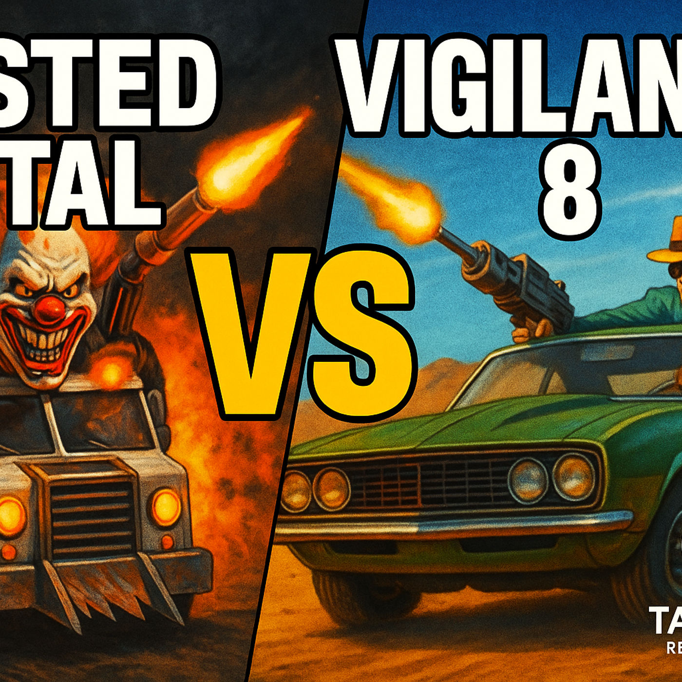 Twisted Metal vs Vigilante 8: The Ultimate Car Combat Showdown episode artwork